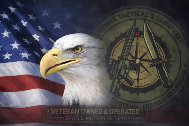 veteran owned, eagle and flag